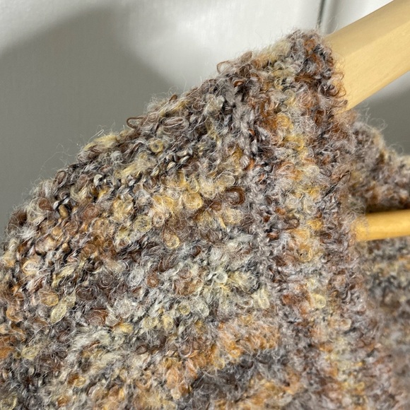 Cynthia Rowley | Tan/Neutral Stripe Cozy Girl Nubby Button-Down Cardigan Sz Med - Picture 5 of 11